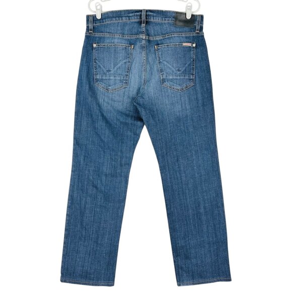 Hudson Men Distressed Stretch Blue Denim Jeans 33x30.5 Wilde Relax Straight Leg - Picture 2 of 13